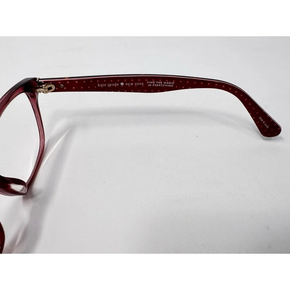 Kate Spade Cailin/F YDC Eyeglass Frames Only 145 Red Polka Dot Black Authentic